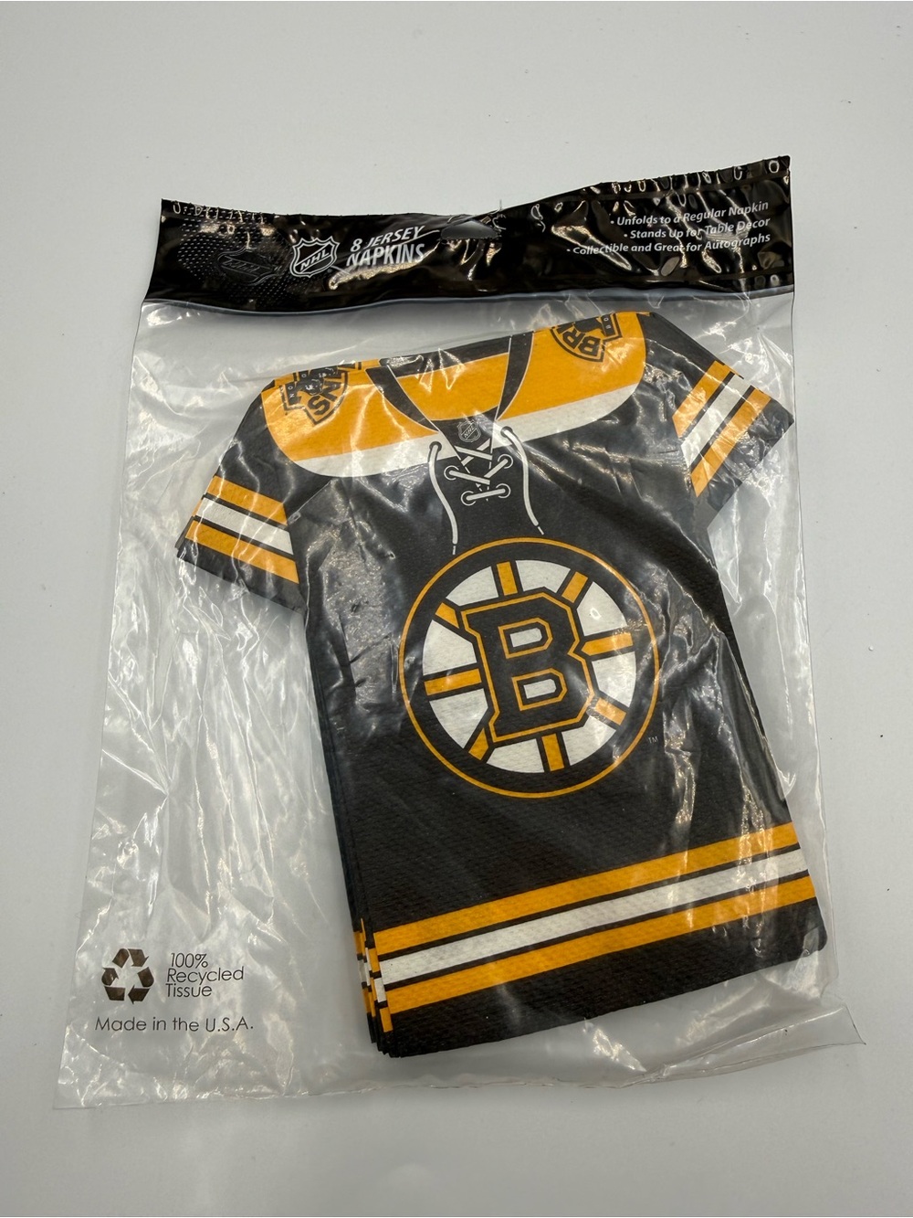 Boston Bruins Kids Black & Gold Jersey-Style Top napkins